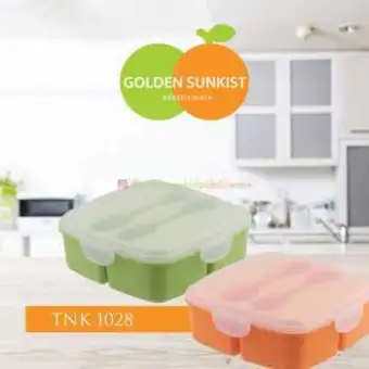 Tempat makan / Bekal Makan anak sekolah + Sendok Garpu Golden Sunkist