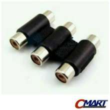 Jack Audio Video RCA Konektor Sambungan 3 Port - CON-AV3RCAFF