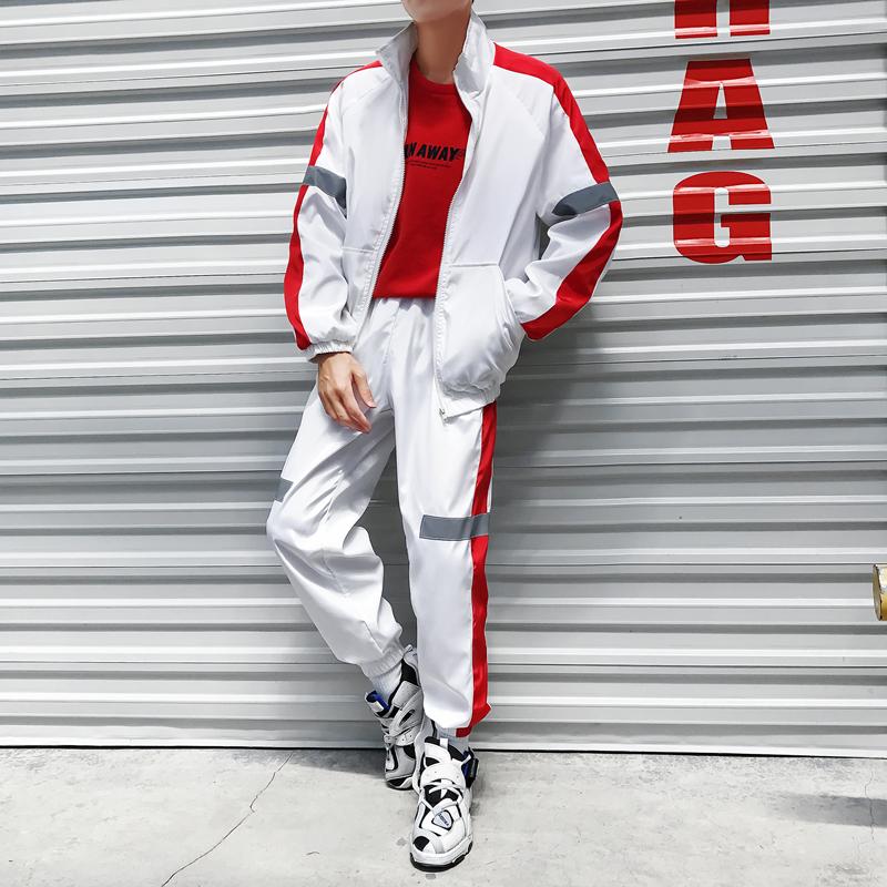 Musim gugur Set pria 2019 model baru casual Baju olahraga pria satu set Tampan pemuda pakaian