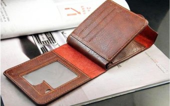 Buy In Coins Pria Lipat Kulit ID Tempat Kartu Tas Saku Koin Dompet Tipis Dompet Fashion