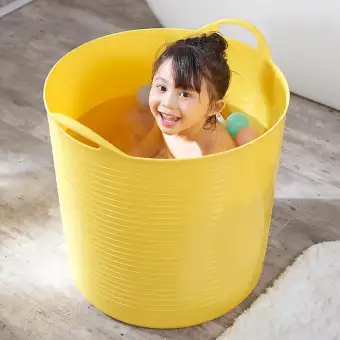 Large Size Children Bath Bucket Thick Plastic Baby Mu Yu Tong Infant Bath Tub Storage Pao Zao Tong Can Sit