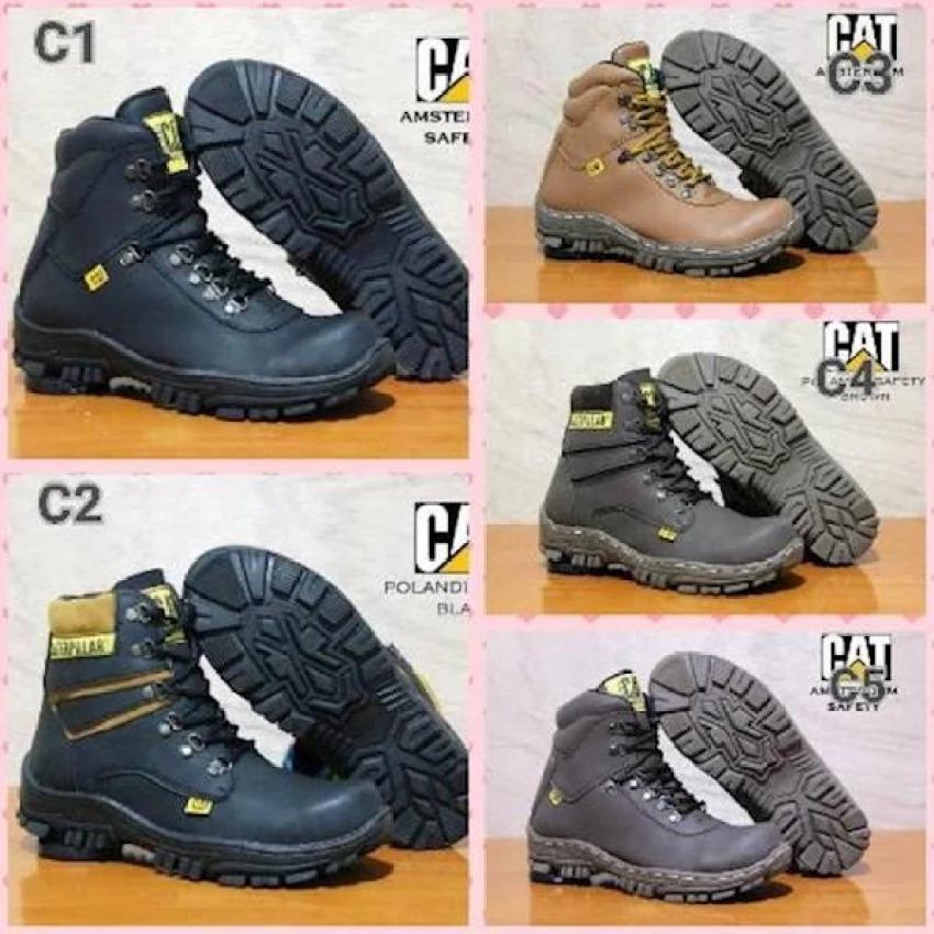 Sepatu Caterpillar Boots Safety Ujung Besi Kerja Pria Proyek
