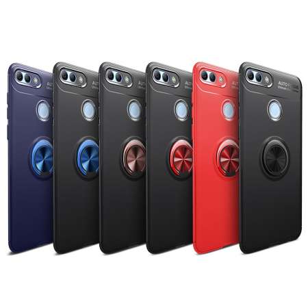 Huawei Y9 2018 กรณี Lenuo รถแม่เหล็กผู้ถือเคสสำหรับหัวเหว่ย Y9 2018 ผสมสีแหวน Bracket ฝาหลังสำหรับ ENJOY 8 PLUS Finger แหวน All - in - One