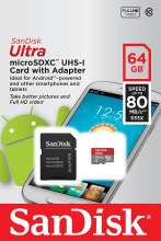 MicroSD Memory Card MMC SANDISK ULTRA 64GB 80Mb Class 10 SDCard ORIGINAL GARANSI RESMI