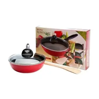 Supra Wajan Stir Pan 22 tutup kaca + spatula - anti lengket