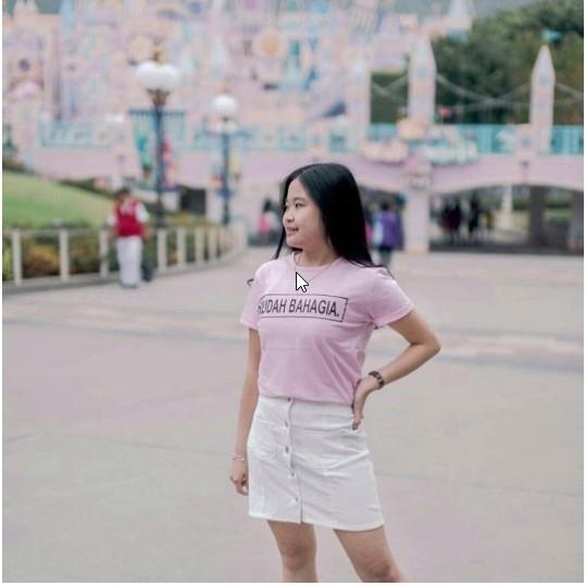 Hazelfashion T-shirt Tumblr Tee SUDAH BAHAGIA - PINK