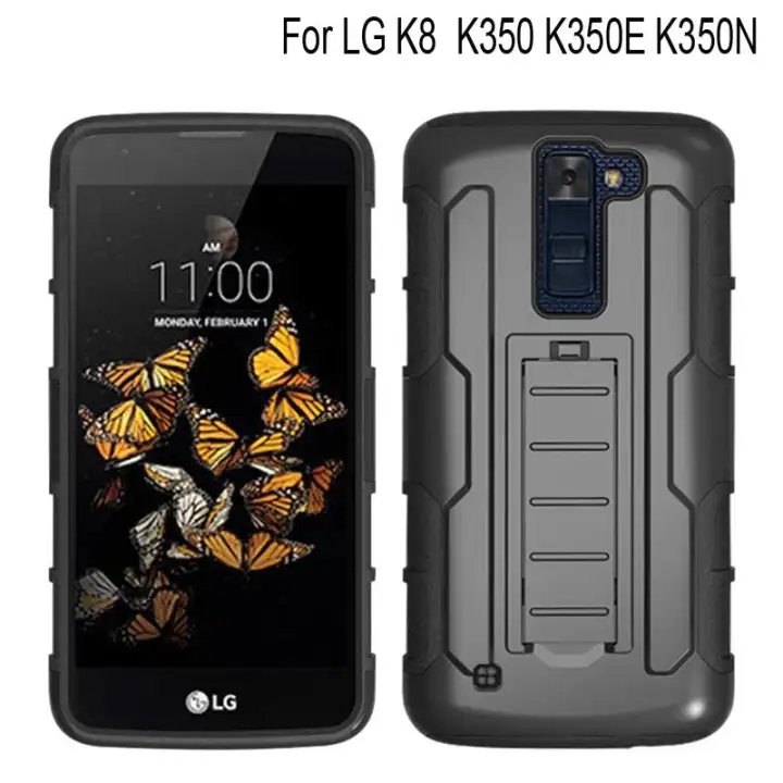Belt Clip Kick Stand Armor Case Lg K8 K350 Hitam Lazada Indonesia