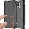 For Samsung Galax Note 4 Plating Mirror Full Coverage Protective Case Window View Flip Leather Cover : image For Samsung Galax Note 4 Plating Mirror Full Coverage Protective Case Window View Flip Leather Cover