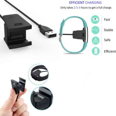 2 Pcs Fitbit Charge 2 Charger 21 นิ้วสายชาร์จUSB สำรองเครื่องชาร์จสายชาร์จ