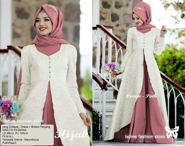 Dress Wanita Gamis Muslimah GRATIS PASMINA / Gamis Dewasa