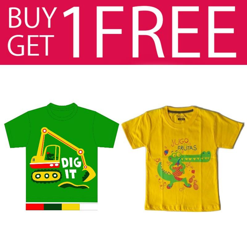 Kaos Anak Karakter - Dig It Hijau Free Jugo Crocodile