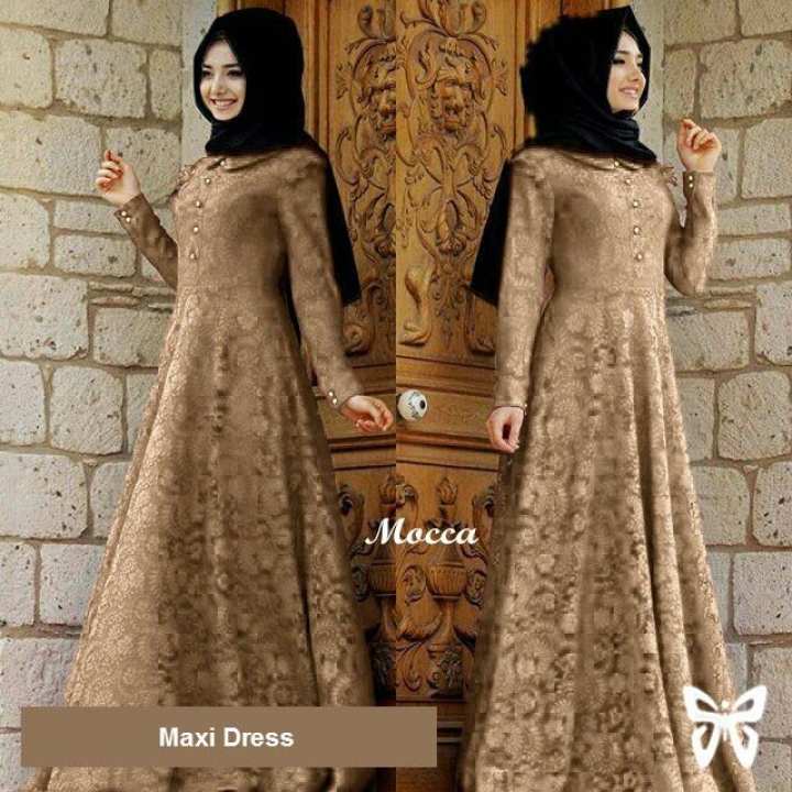 flavia store maxi dress lengan panjang set 2 in 1 brukat flavia store maxi dress lengan panjang set 2 in 1 brukat