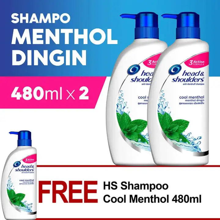 Shampoo Head&Shoulders 480ml Cool Menthol - PACK OF 3