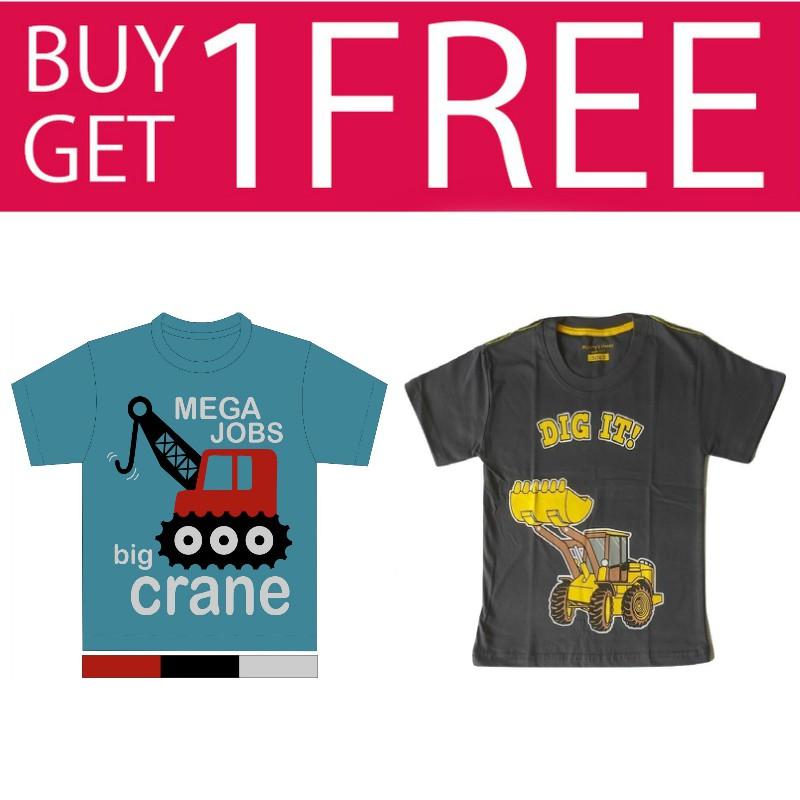 Kaos Anak Karakter - Mega Job Free Dig It Grey
