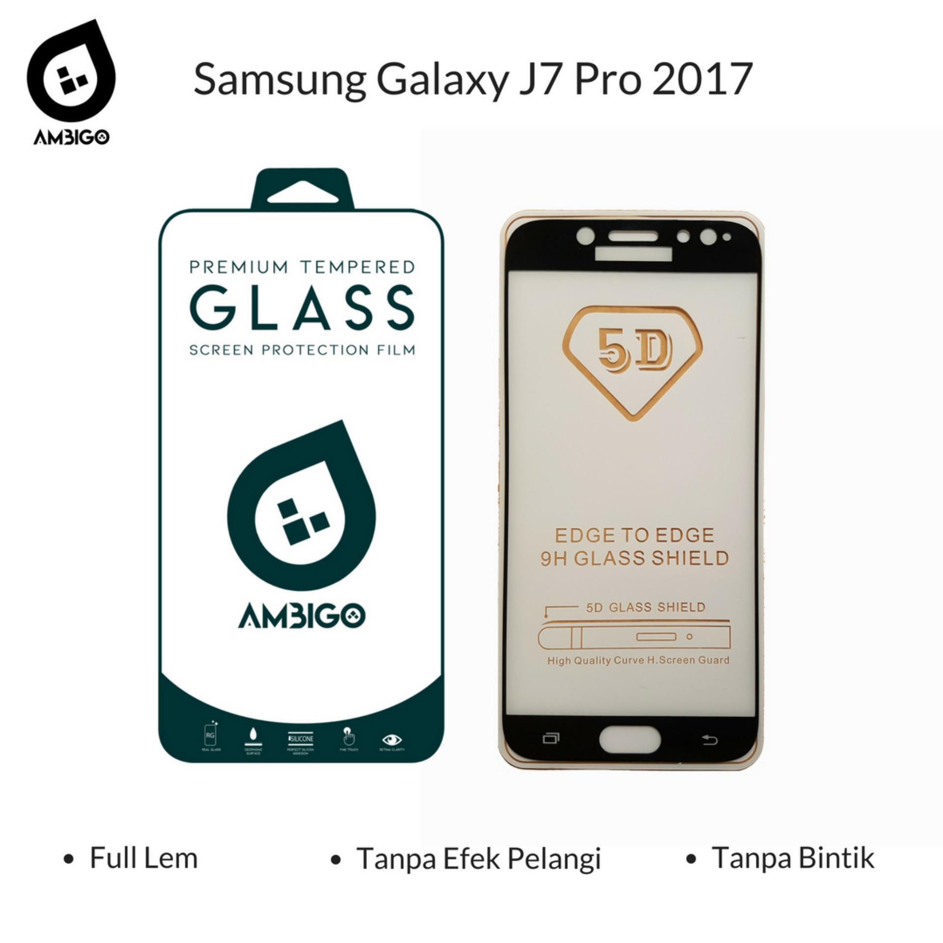 Tempered Glass 5D Full Cover Warna / Anti Gores Kaca Full Lem Untuk Samsung Galaxy J7 Pro 2017 ( J730 ) - Black