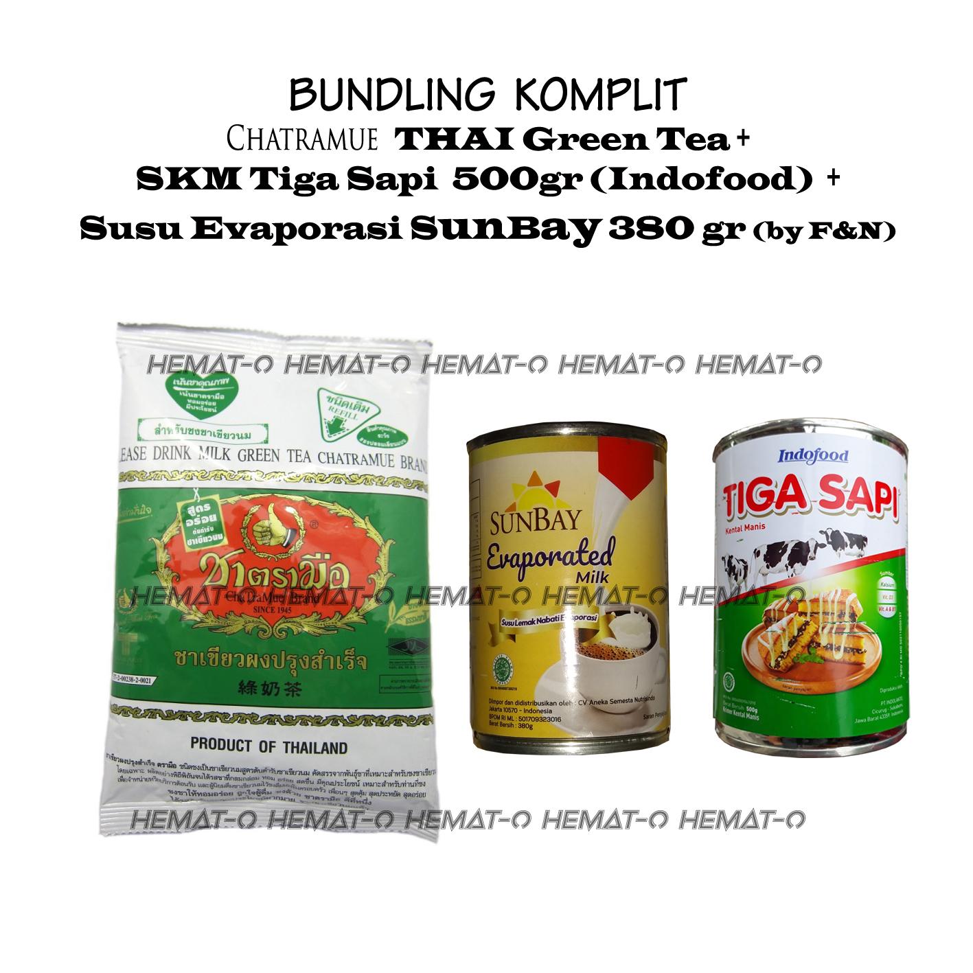 Bundling Komplit Thai Green Tea Skm Tiga Sapi Susu Evaporasi Sunbay Prm Lazada Indonesia