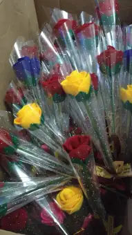 Bunga Mawar Tangkai Kemas Plastik Mawar Flanel Setangkai Lazada Indonesia