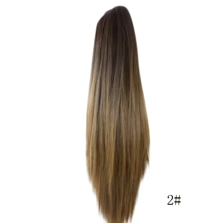 Women Fashion Claw Clip Long Straight Ponytail Hair Extensions Wig