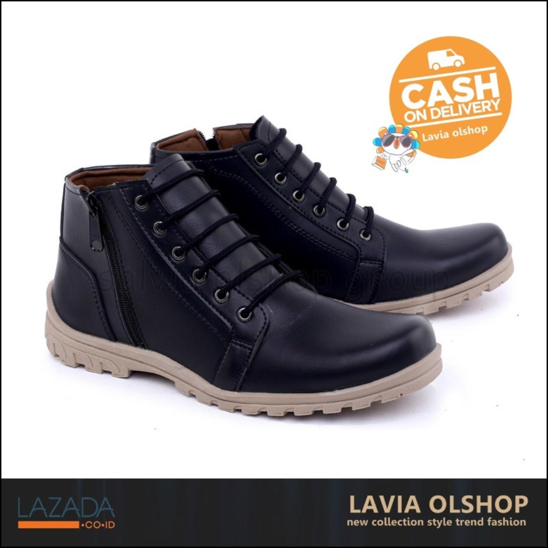 Garsel L243 Sepatu Boots Balita Laki Laki Pu Sol Tpr Keren Biru Shoes Sepatu Casual Boots Pria Keren Dan Modis Model Terbaru GSY 2667 Hitam