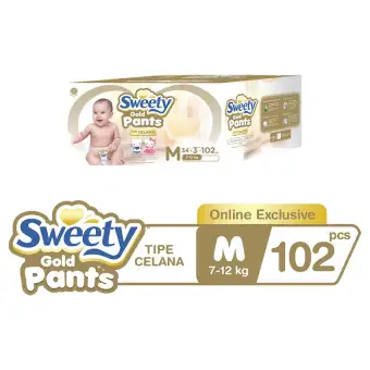 Sweety Popok Gold Pants M 3x34 [Special E-commerce Packaging]