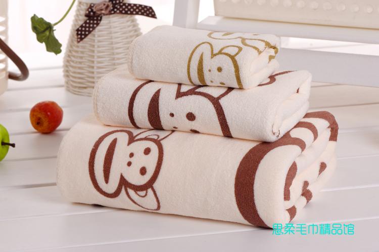 Hoạt Hình Khăn Tắm Bộ Khăn Khăn Trẻ Em Ba Người Lớn Áo Ngực Hơn 100% Cotton Hút Nước Quà Tặng Có Thể Được Trang Bị Với Hộp Quà Tặng