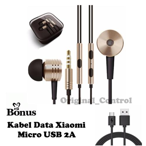 Xiaomi Handsfree Headset Earphone Piston Generation BONUS Kabel Data  Xiaomi Micro USb Original