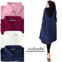 Daily Wear Dress Muslimah Tunik Pocket / Hijab Muslim / Gamis Syari / Baju Muslim / Outer Muslim / Atasan Murah / Fashion Muslim / Fashion Maxi / Setelan ...
