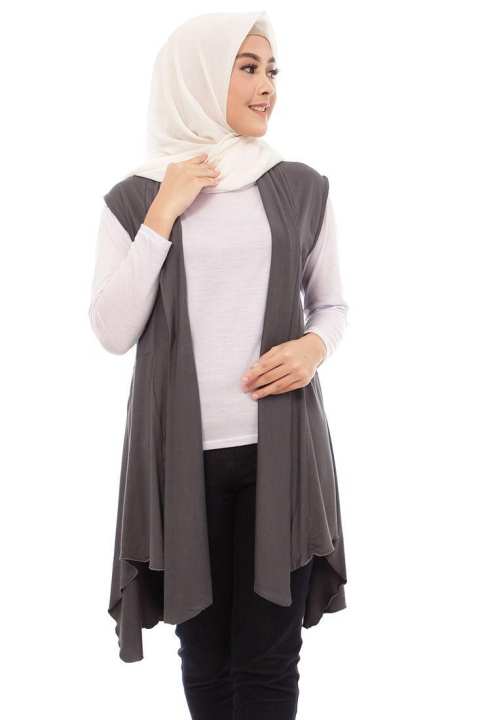 Cardigan Saskia Tanpa Lengan Rompi Vest Outer, Outwear