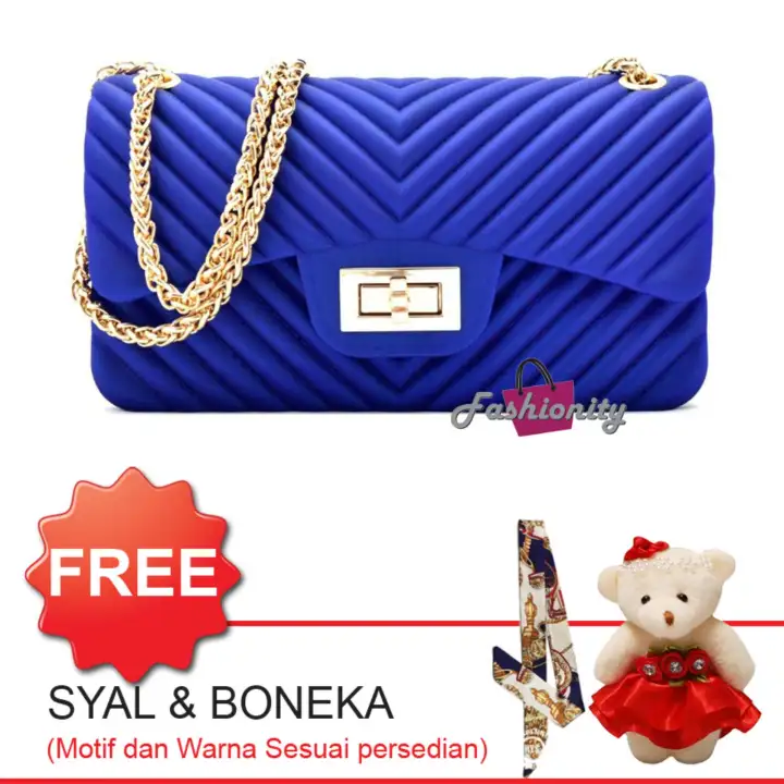 Fashionity Mini Matte Jelly Gold Chain FSY0800 - Tas Fashion Wanita