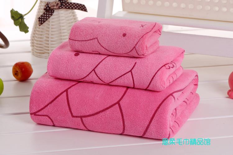 Hoạt Hình Khăn Tắm Bộ Khăn Khăn Trẻ Em Ba Người Lớn Áo Ngực Hơn 100% Cotton Hút Nước Quà Tặng Có Thể Được Trang Bị Với Hộp Quà Tặng