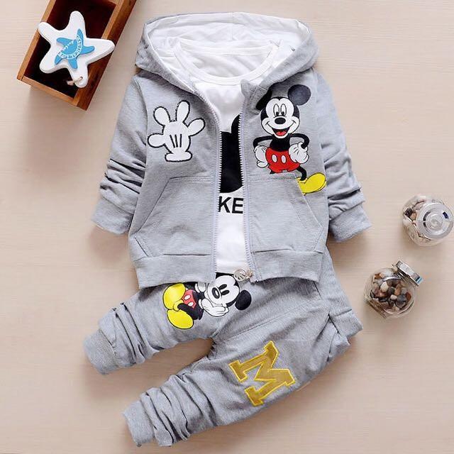 Vshop91jkt - Setelan Anak Mickey 3in1 Anak Laki-laki Pakaian Anak Cowok Baju Anak Celana