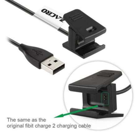 2 Pcs Fitbit Charge 2 Charger 21 นิ้วสายชาร์จUSB สำรองเครื่องชาร์จสายชาร์จ
