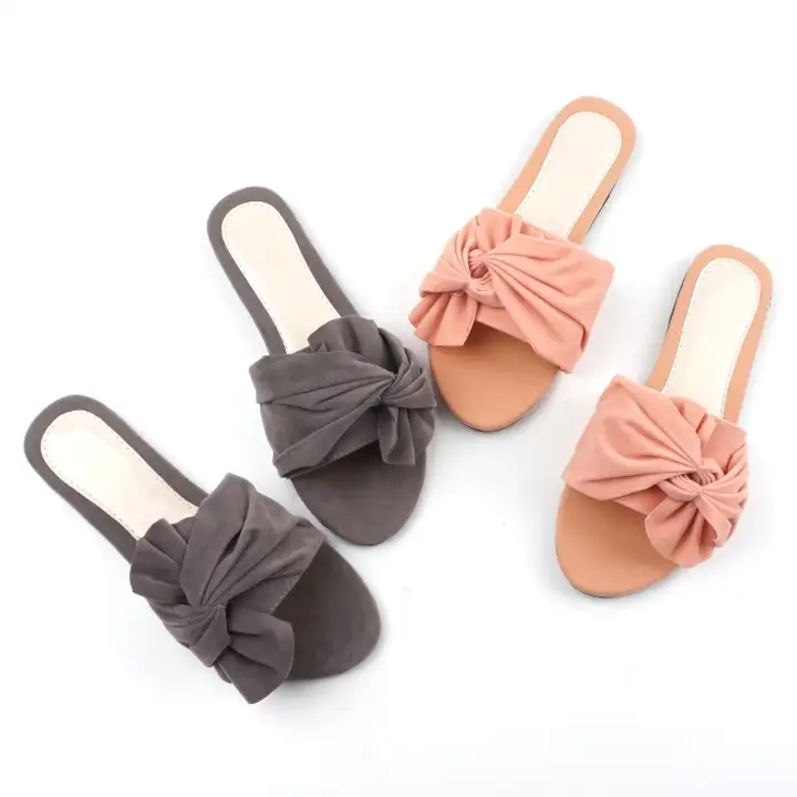 Pluvia - Sandal Sendal Flat Wanita T14 - Salem Pink / Abu