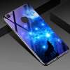 Phone Case For OPPO F7 , Luxury Bling Sky Flower Soft Hybrid Silicone TPU +Blue Tempered Glass Backboard [Drop Protection] [Anti-Scratch] Soft Case Cover For OPPO F7 - intl