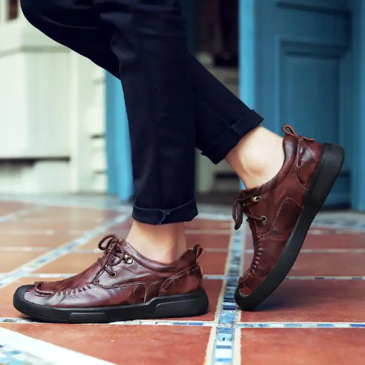 business casual with brown shoes