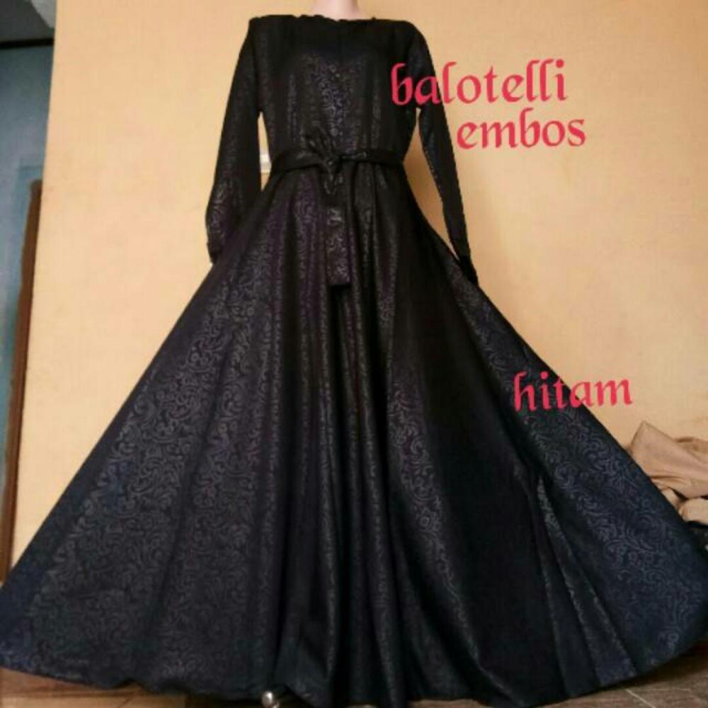 FREE ONGKIR GAMIS PESTA WARNA HITAM ELEGAN