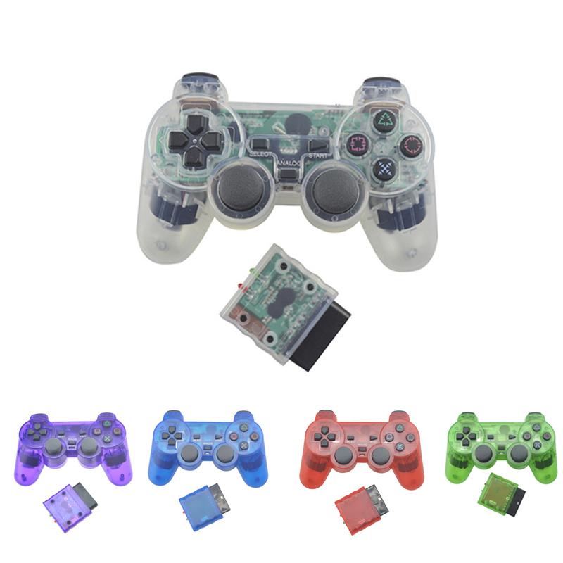 Transparent Color Wireless Gamepad Controller for ps2 Gamepad Game Console Controller 2.4G Vibration