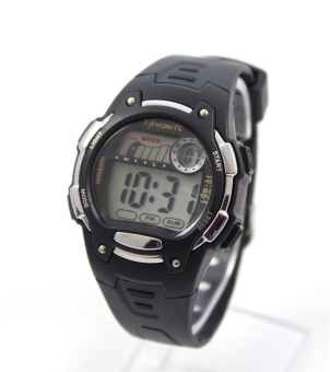 Jam Tangan Favorite Digital Unisex / Arloji Cewek Cowok (FV - 651) Black