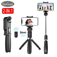 EsoGoal Gậy chụp ảnh GẬY CHỤP HÌNH TỰ SƯỚNG 2 IN 1 – Chân Để Bàn Mini Selfie kèm Giá Đỡ Điện Thoại và 2 in 1 Selfie Stick Tripod Bluetooth Selfie Stand with Remote Shutter Foldable Tripod Monopod