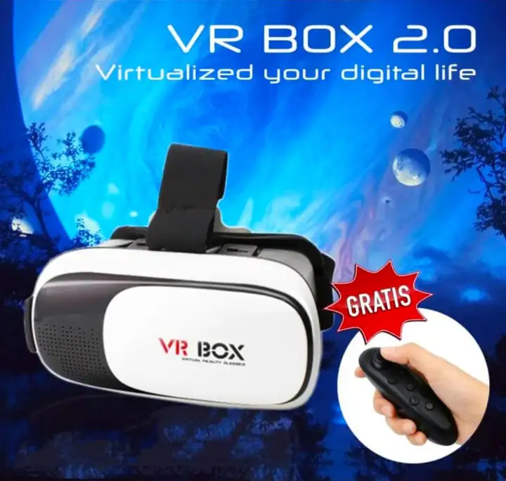 Kacamata Virtual 3d Vr Box 2 Remote Bluetooth Android Dan Iphone Apple Lazada Indonesia