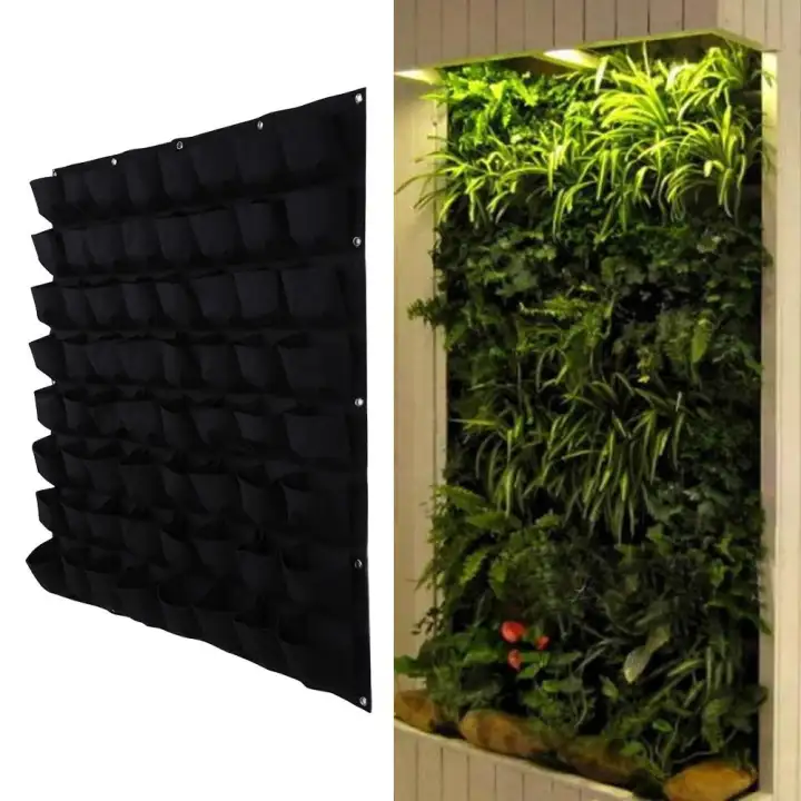 64 Pocket Plant Pot Vertical Garden Hanging Green Wall Planters
