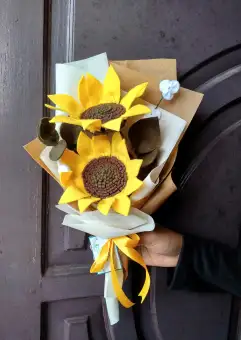 Buket Bunga Flanel Matahari Membeli Jualan Online Kado Perayaan