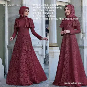 20+ Ide Desain Baju Brokat Muslim Pesta