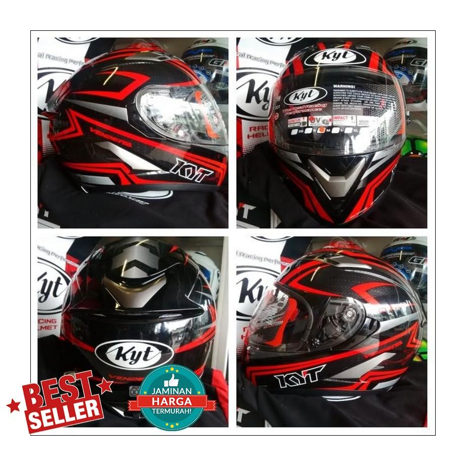 Helm KYT Vendetta 2 Black Red Full Face 