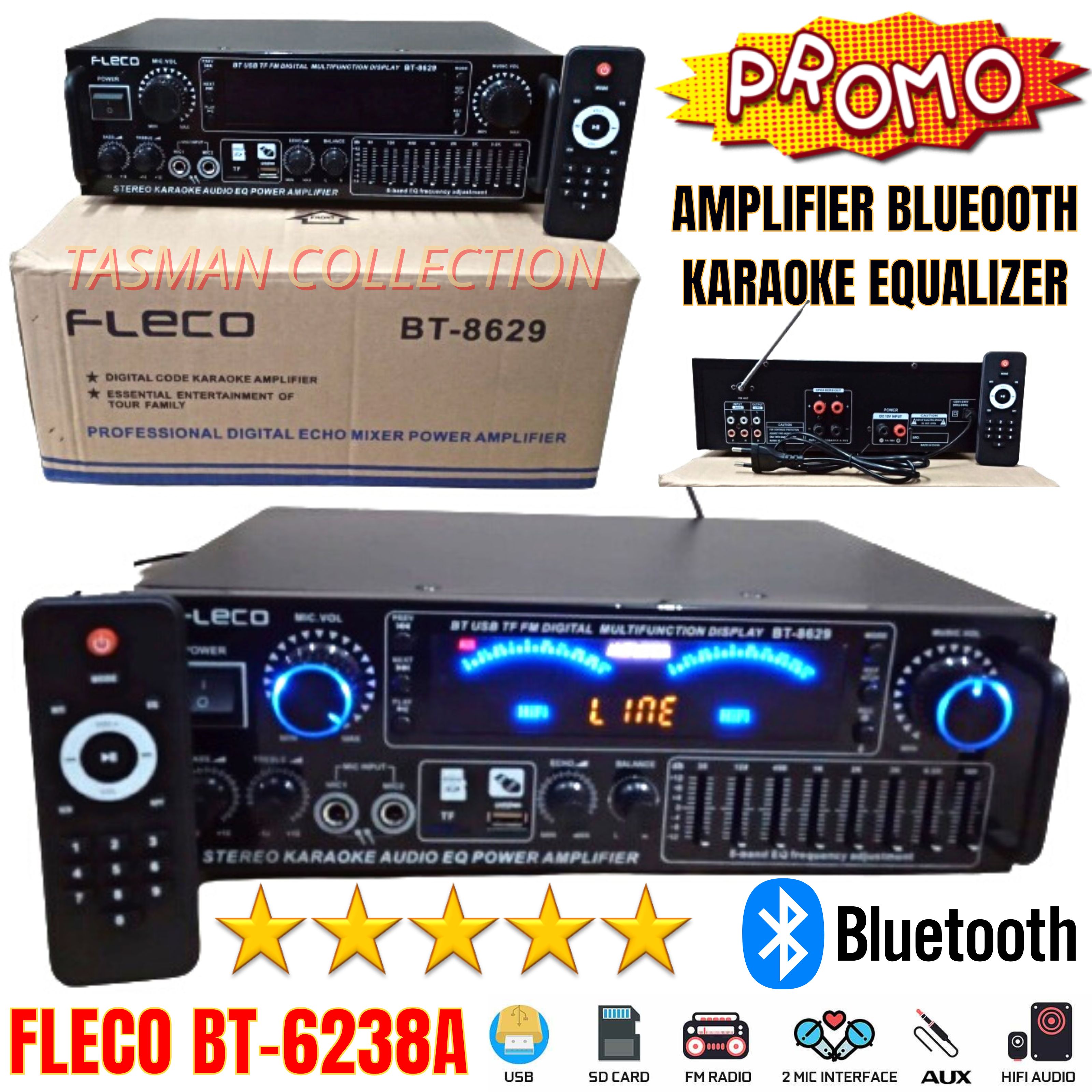 TERBAIK Amplifier Sunbuck Bluetooth Audio FLECO BT8629 Amplifier