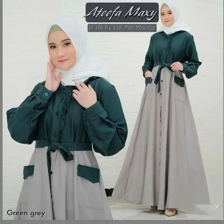 Bisa Cod Best Seller Ateefa Maxi Bahan Moscrepe Model Baju Gamis Terbaru 2020 Gamis Remaja Gamis Modern Wanita Baju Gamis Murah Dan Cantik Aurora Hijab Lazada Indonesia