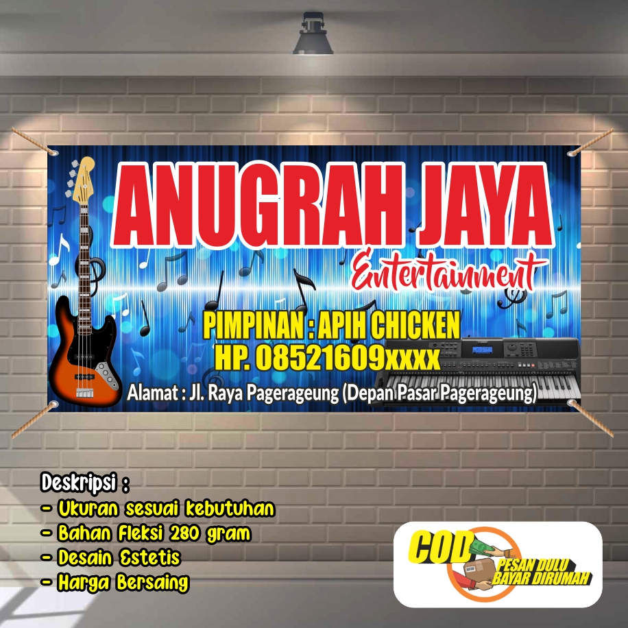 spanduk banner musik organ tunggal entertainment 2x1 | Lazada Indonesia