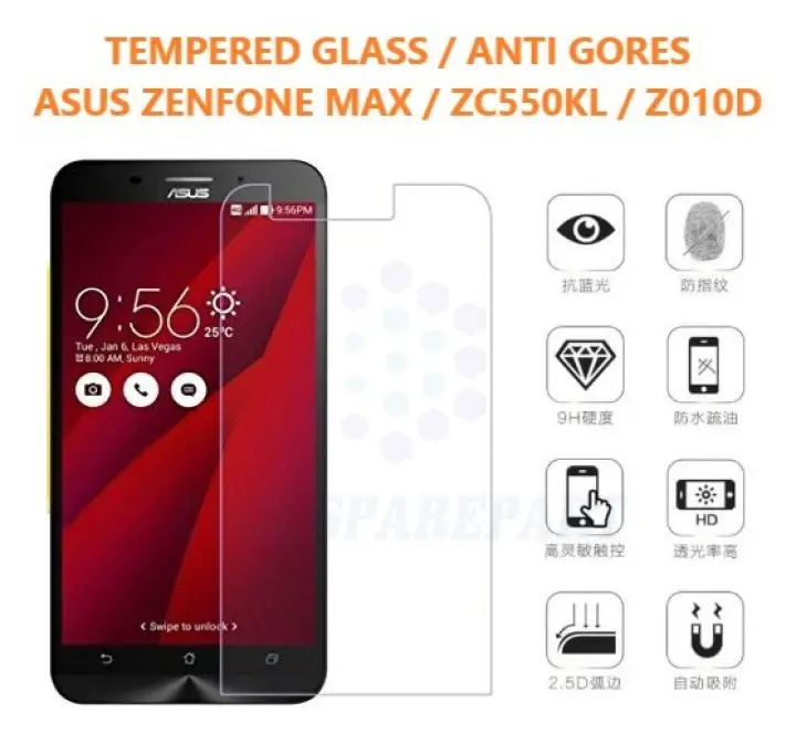 Anti Gores Tempered Glass Asus Zenfone Max Zc550kl Z010d Screen Protector Cool Sparepart Lazada Indonesia