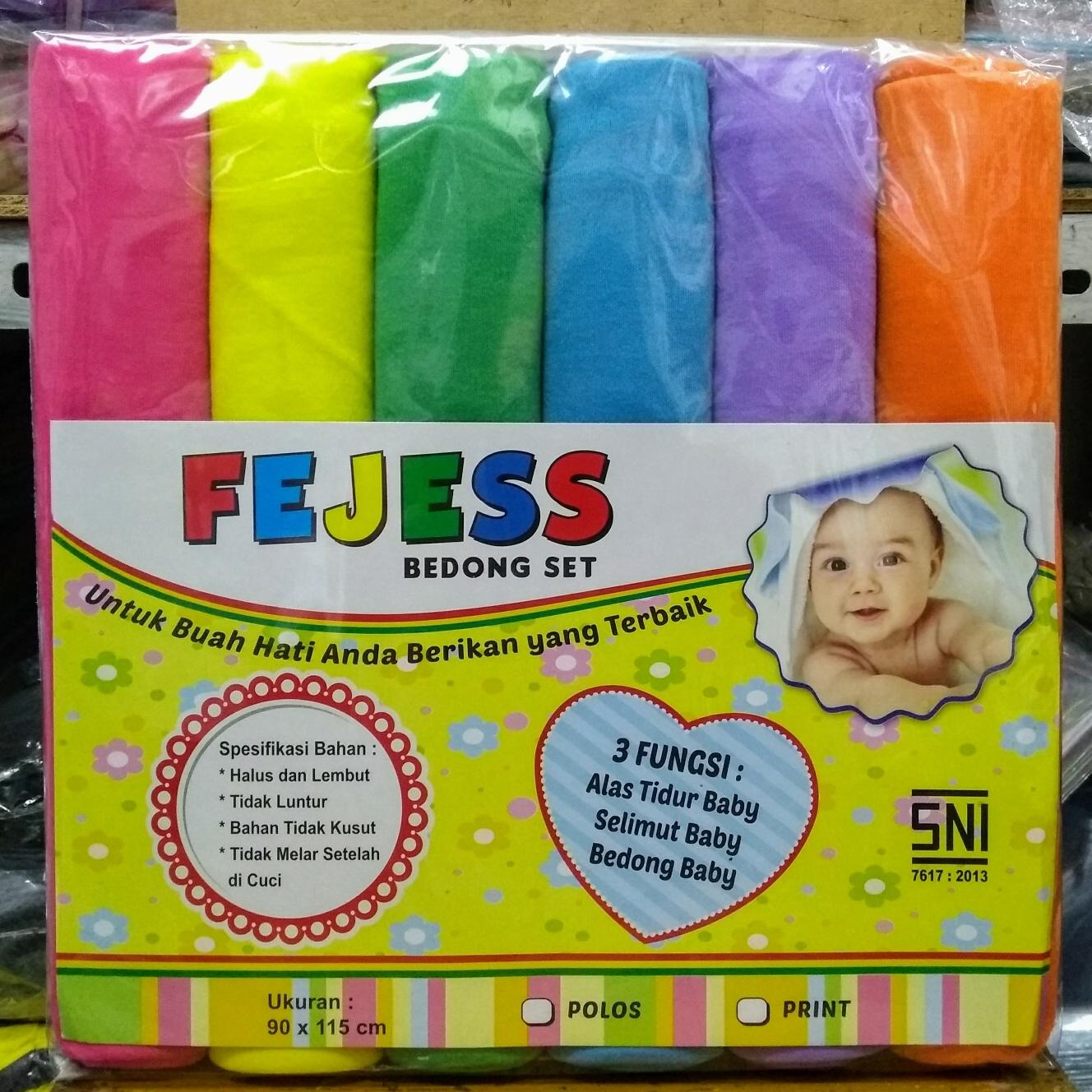 Bedong rainbow polos Fejess 6pcs