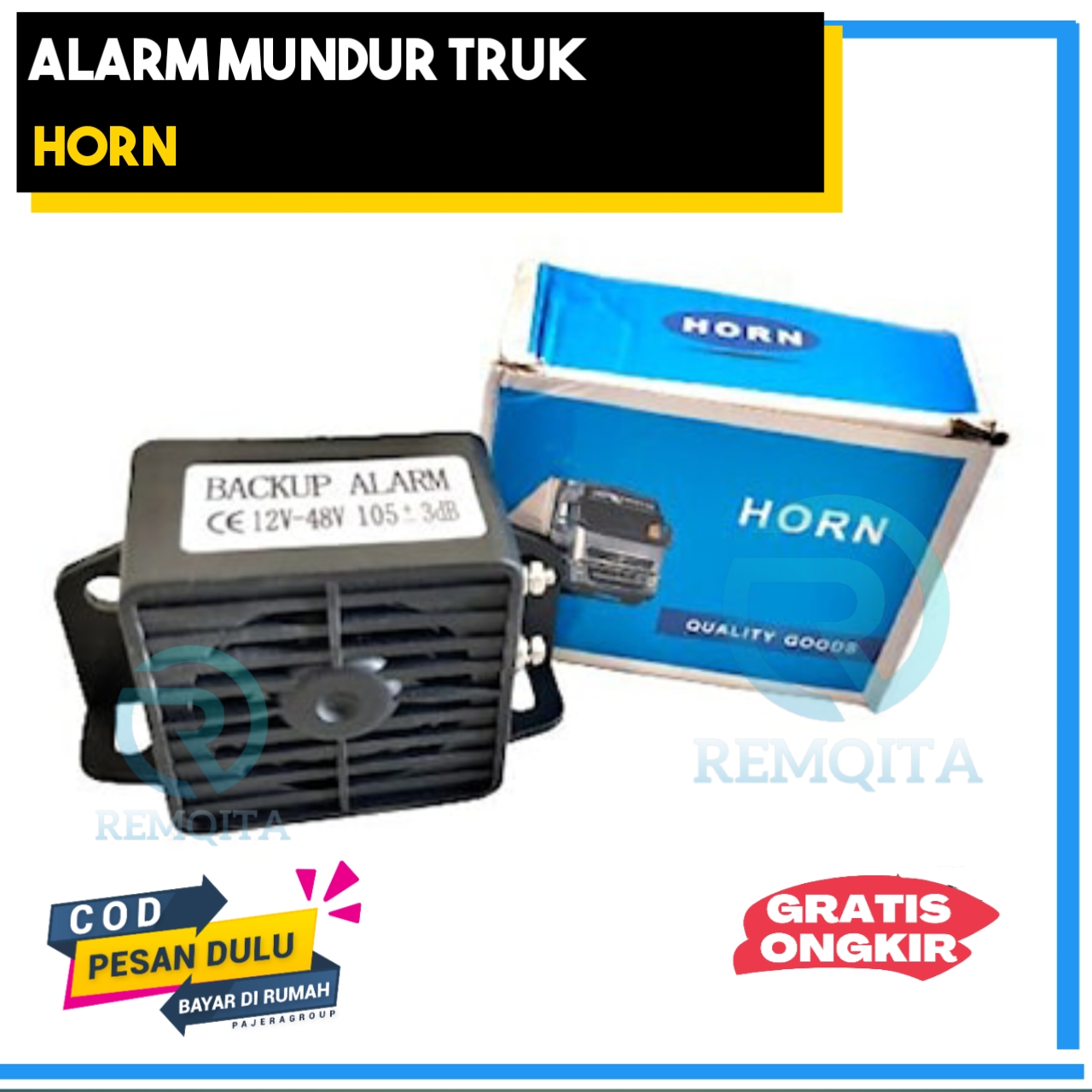 Klakson Atret Alarm Mundur Truk Oleng Asli 12/24 VOLT Klakson Mundur